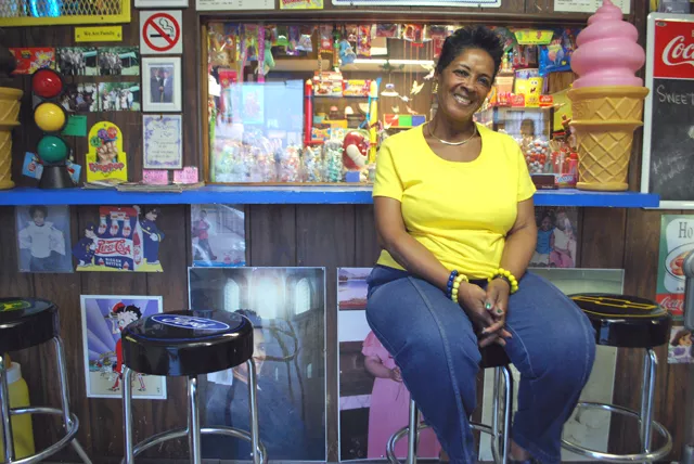 Pastor Betty Jordan at the appropriately named Miracle Soda Shoppe.