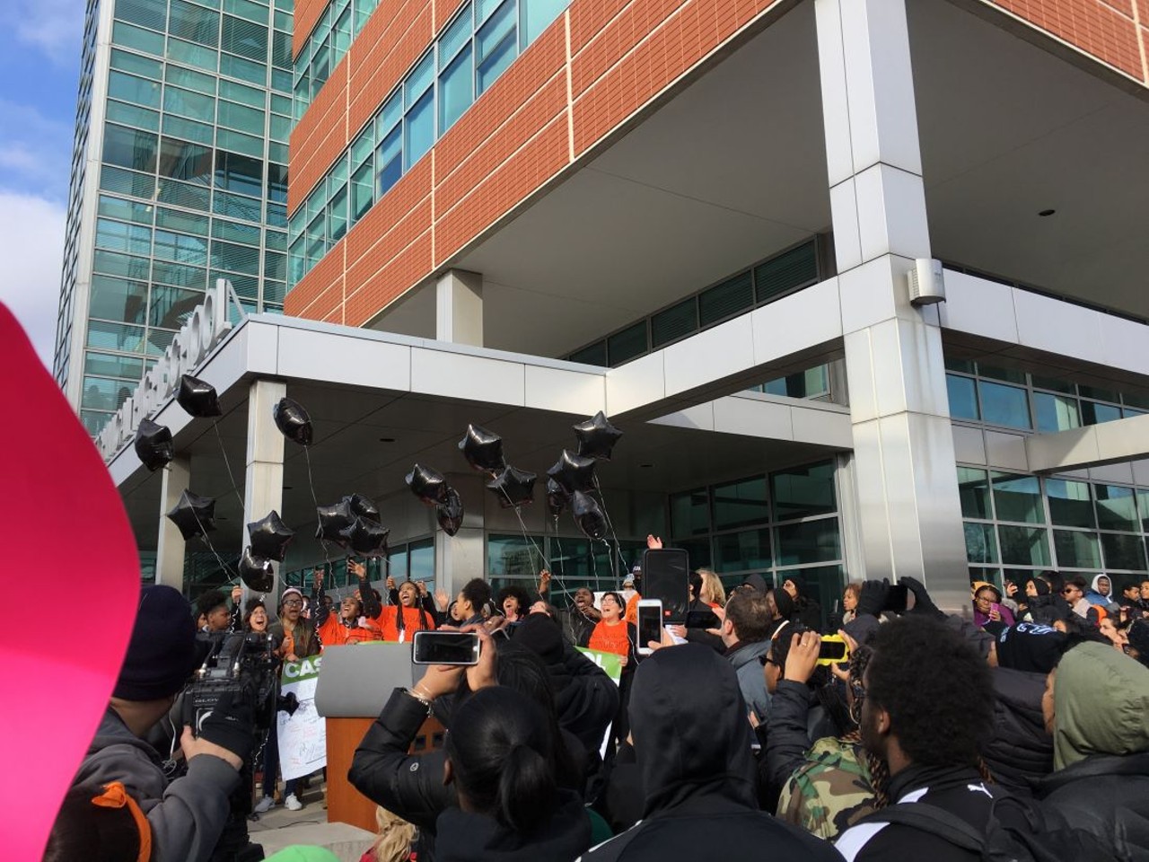 Photos from the National School Walkout Day protest at Cass Technical High School