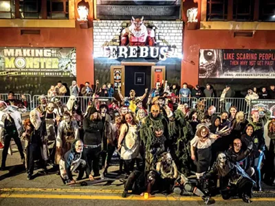 The fright crew at Erebus Haunted Attraction in downtown Pontiac.