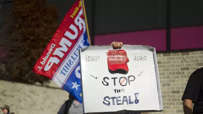 Donald Trump supporters rallied in Detroit in November 2020, falsely claiming widespread election fraud.