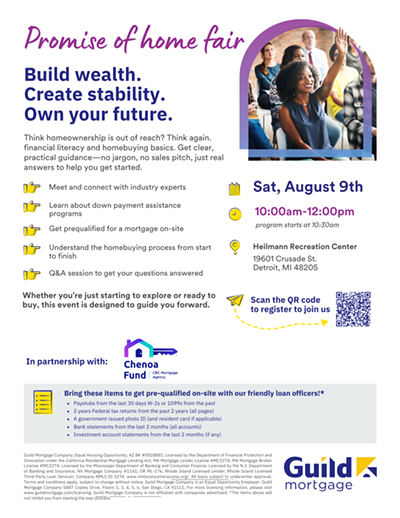 Join Us for our Promise of Home Fair. Build wealth. Create stability. Own your future.​