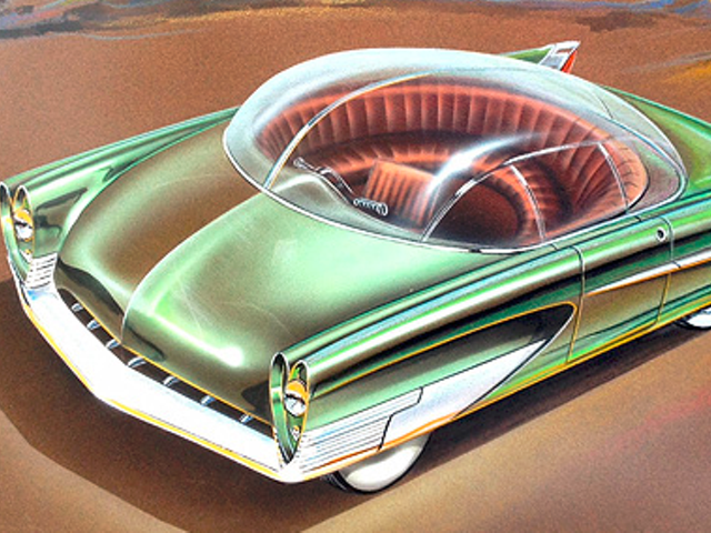 Rare classic car concept art on display at Lawrence Tech