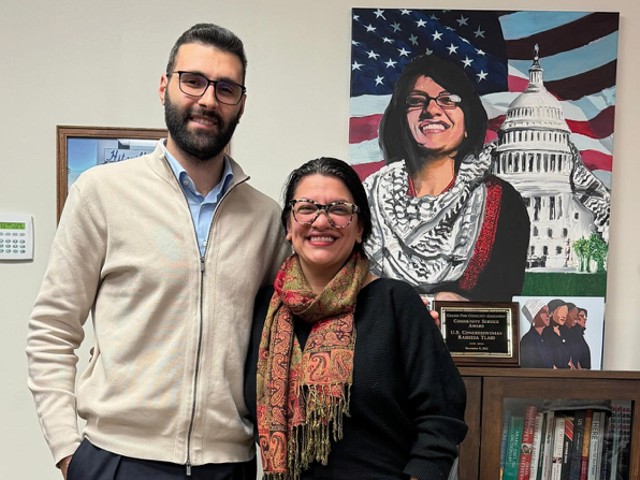 Palestinian photojournalist Motaz Azaiza visited Congresswoman Rashida Tlaib.