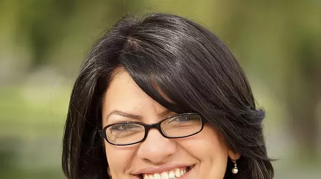 Image: Rashida Tlaib talks politics
