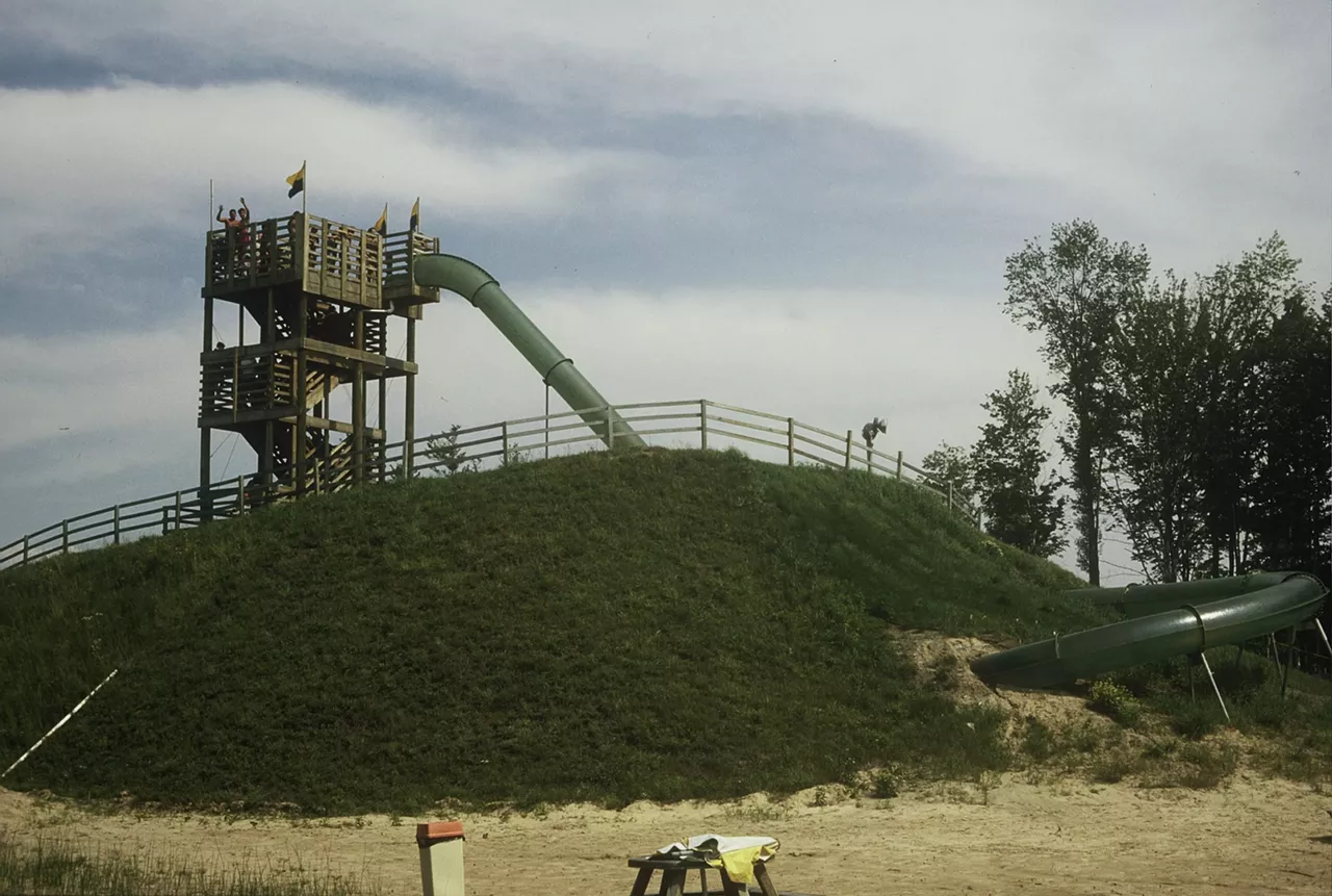 Pleasure Island Water Theme Park, Muskegon (1981–1997) This water park had 13 water slides, mini golf, a beach with zip line, paddle boats, bumper boats, and a lazy river. Its signature attraction was a water slide named the Black Hole, which was built into a hill. The park closed after the nearby Michigan’s Adventure added its WildWater Adventure water park (which, unlike Pleasure Island, used actual chlorinated water and not just lake water). It’s now the site of a residential subdivision.