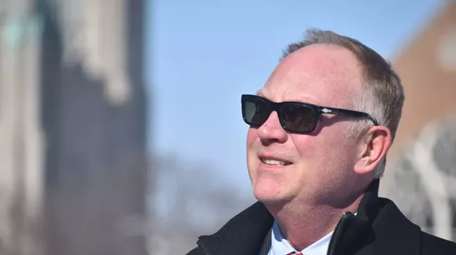 State Rep. Matt Maddock attends a right-wing rally at the state Capitol, Feb. 8, 2022.