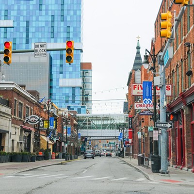 An empty street in Downtown Detroit after Michigan Governor Gretchen Whitmer ordered a stay at home due to coronavirus (COVID-19) global pandemic on March 23, 2020.