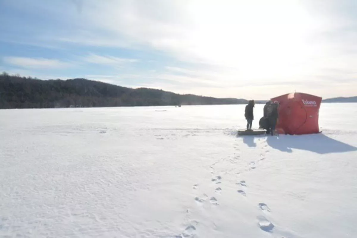 Image: Ice fishermen in Michigan, 2018.