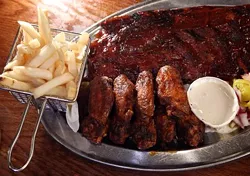 Rib and Wing Combo from Sweetwater Tavern in Detroit.