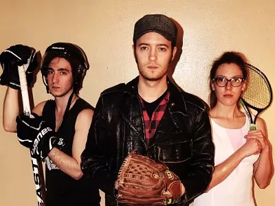 Ronny Tibbs and the 305’s: from left to right are George Morris, Jessica Wildman and Ronny Tibbs. About the getups: Tibbs said he would be an athlete if not for the asskickings. Photo by Roxy Shiflet.