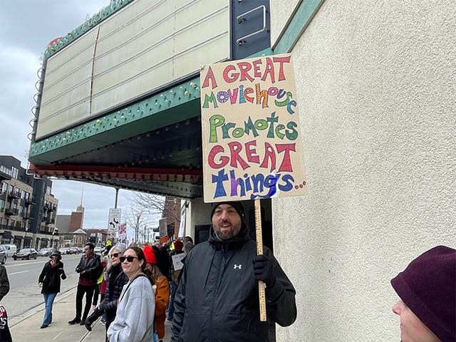 Supporters braved the cold to rally to save the Royal Oak's Main Art Theatre on Saturday.