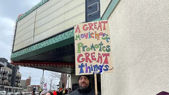 Supporters braved the cold to rally to save the Royal Oak's Main Art Theatre on Saturday.