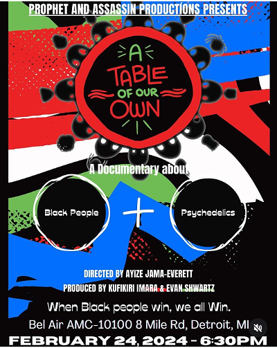 SCREENING "A TABLE OF OUR OWN" -  BLACK PEOPLE AND PSYCHEDELIC THERAPY