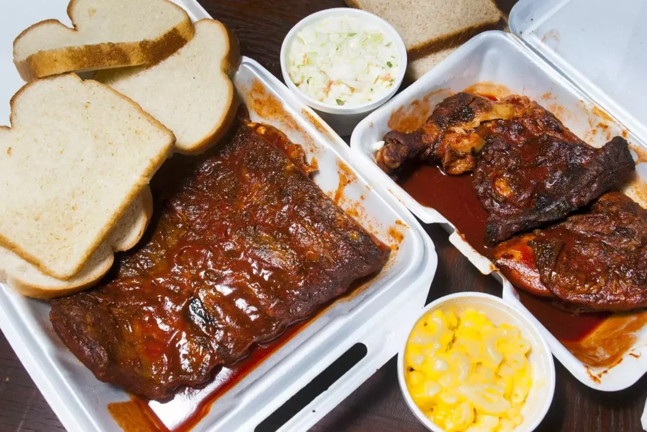 Joe Ann's rib and chicken dinners.