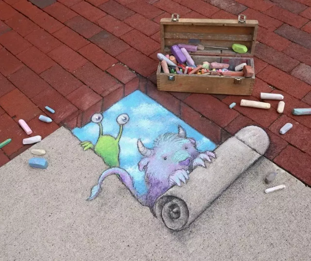 Image: See all of the adorable 3D chalk art made by this Michigan artist