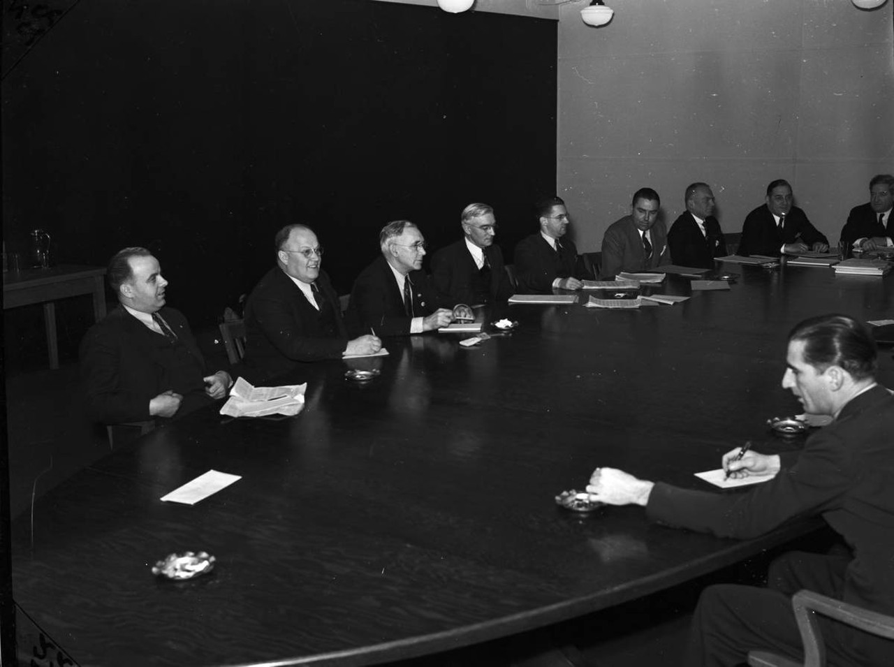 
Nov. 9, 1939: Chrysler strike conference among officials.