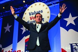 Sen. Ted Cruz (R-TX) — purveyor of masturbation material for Tea Party jihadists — handily won a presidential straw poll at the 2013 Values Voter Summit in - Washington, D.C. held on Oct. 11-13.