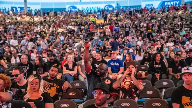 Photo of Michigan Lottery Amphitheatre previously taken at a Wu-Tang Clan show.