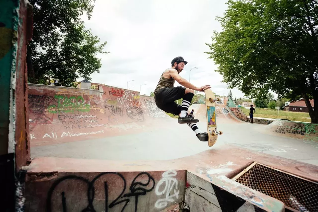 Image: Skateboarding at Ride it Sculpture Park in Detroit