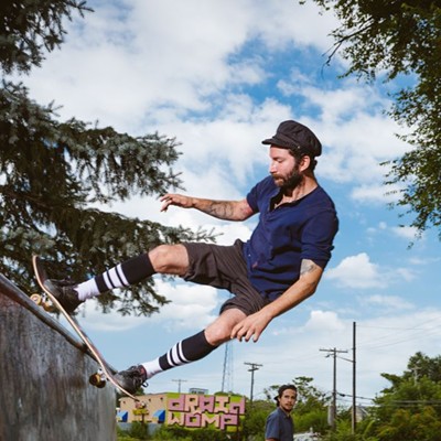 Skateboarding at Ride it Sculpture Park in Detroit