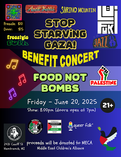 Stop Starving Gaza Benefit Concert at Ghost Light