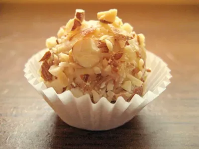 An Amaretto truffle from Pete's Chocolate Co.