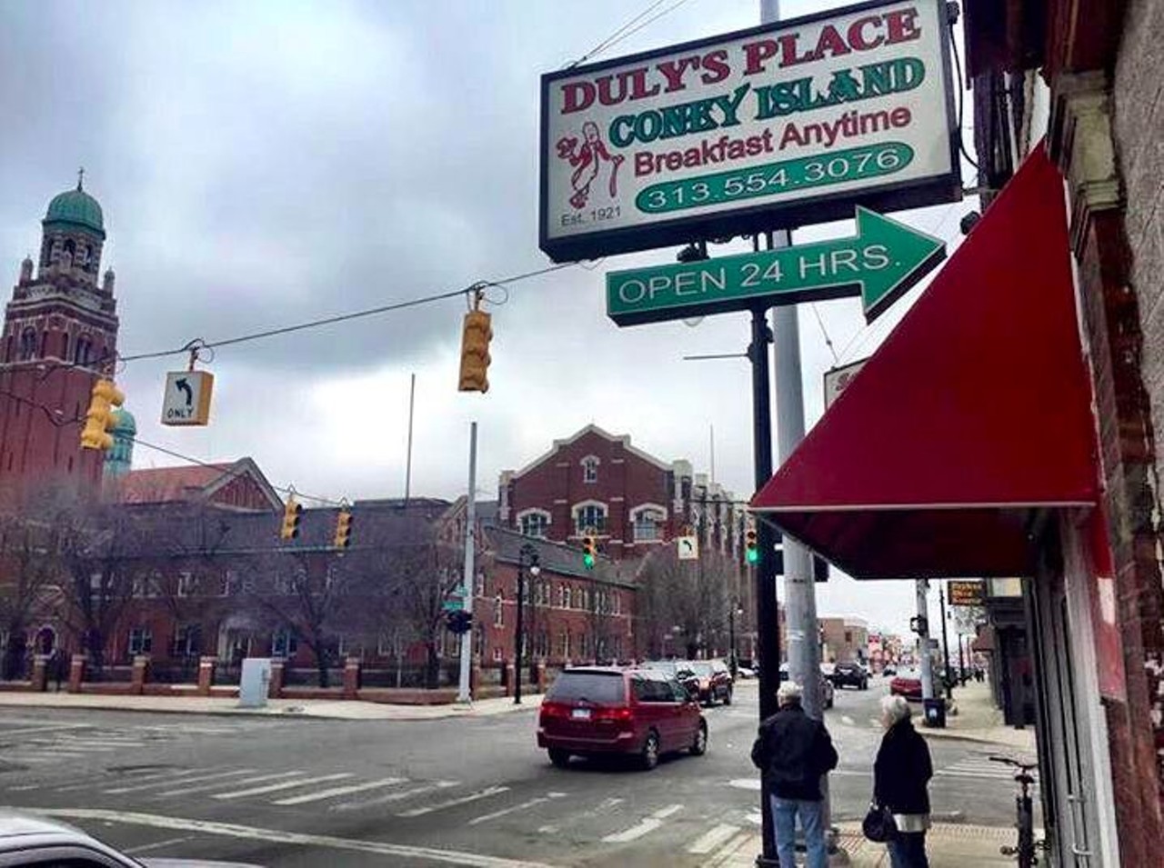 Duly&#146;s Place Coney Island
5458 W. Vernor Hwy., Detroit; 313-554-3076
This historic 24-hour diner serves affordable, high-quality food. Esteemed food critic Anthony Bourdain once ate here, grabbing a classic hot dog with chili, onion, and mustard.
Photo via Duly&#146;s Place / Facebook