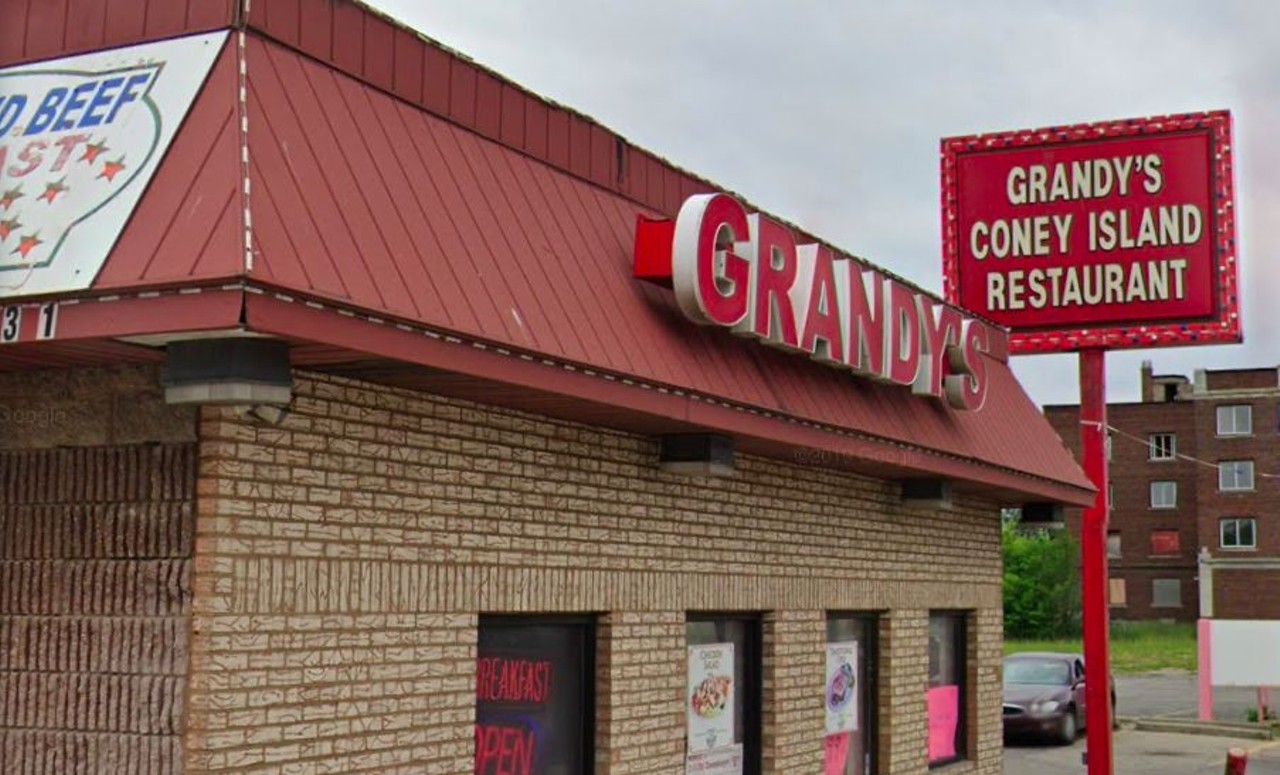 Grandy&#146;s Coney Island
1200 Holbrook Ave., Detroit; 313-875-3000, 3570 Mt. Elliott St., Detroit; 313-921-0022, 4004 E. Outer Dr., Detroit; 313-368-8180, 13331 14th St., Detroit; 313-868-3020, 220001 Fenkell Ave., Detroit; 313-794-7301 
With locations all over Detroit, customers can grab anything from an appetizer to a full meal. All locations are open 24 hours and most have drive-thrus, making this the perfect choice for night owls.
Photos via Google Maps