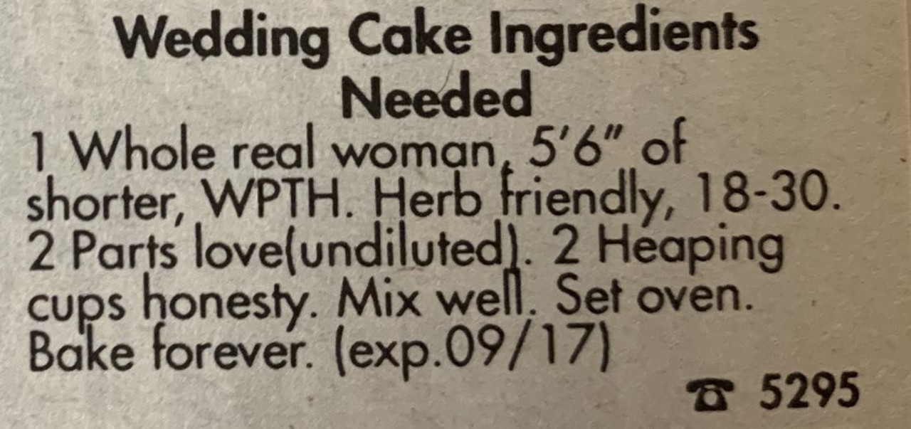 The 20 best personal ads from Metro Times' classifieds in the '90s