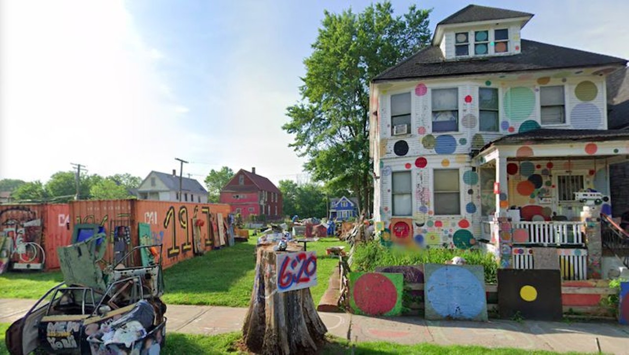 The Heidelberg Project
3600 Heidelberg St.; 313-458-8414; heidelberg.org
Tyree Guyton, founder of the Heidelberg Project, sought to use art to improve a community. In the Project, you can find a collection of colorful houses, sustainable art materials, dolls, hundreds of shoes on a fence, clocks, and many more objects. 
Photo via GoogleMaps