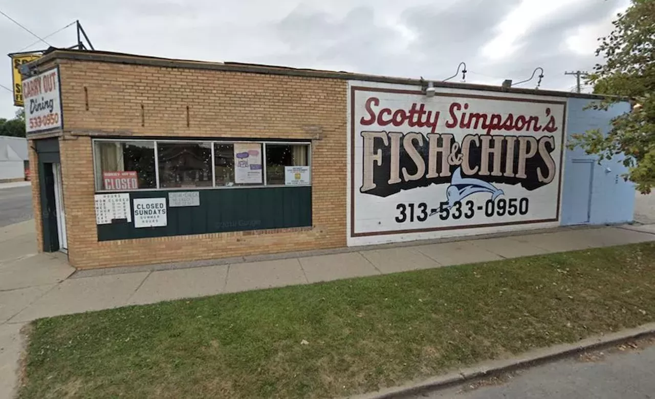 Scotty Simpson's Fish and Chips 22200 Fenkell Ave., Detroit; 313 533-0950; scottysfishandchips.com At Scotty's, battered and fried cod is served alongside hand-cut fries with coleslaw and tartar sauce. Photo via Google Maps