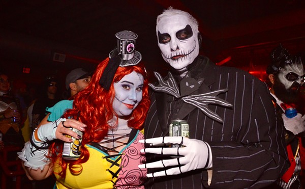 This Nightmare Before Christmas couple’s costume would work well for both the Halloween and Christmas versions of the Creep Cheapy party.