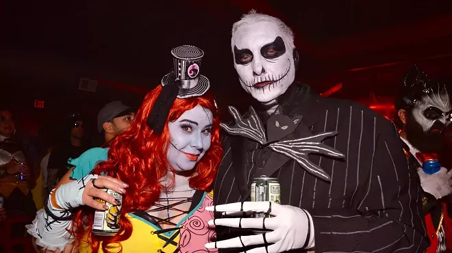 This Nightmare Before Christmas couple’s costume would work well for both the Halloween and Christmas versions of the Creep Cheapy party.