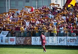 The Detroit City FC playing on its home turf, Cass Tech High School. - Photo courtesy of Detroit City FC