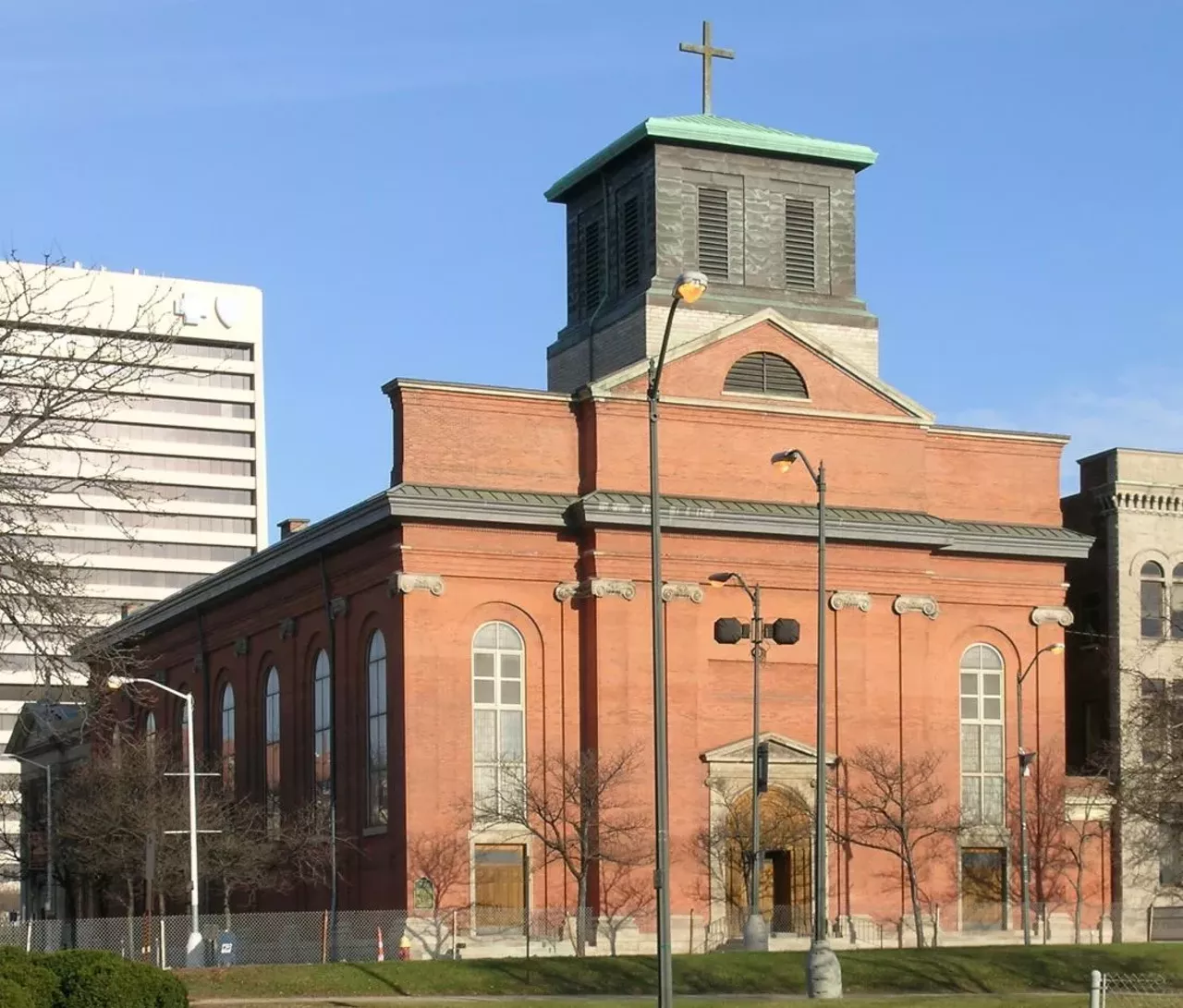 Oldest church building: Saints Peter and Paul Church (c. 1848) Commissioned in 1844, this church was the original cathedral of the Diocese of Detroit and was later given to the Jesuit Order with the intention of becoming Detroit&#146;s first Catholic college, which eventually became the University of Detroit-Mercy. Photo by Andrew Jameson, Wikimedia Creative Commons