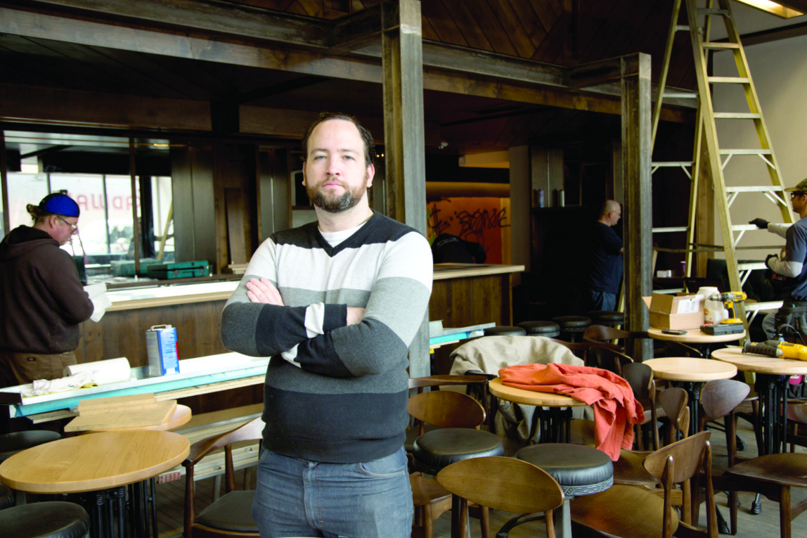 Waiting for dinnertime: Chef Brendon Edwards in his soon-to-be-opened restaurant Standby.