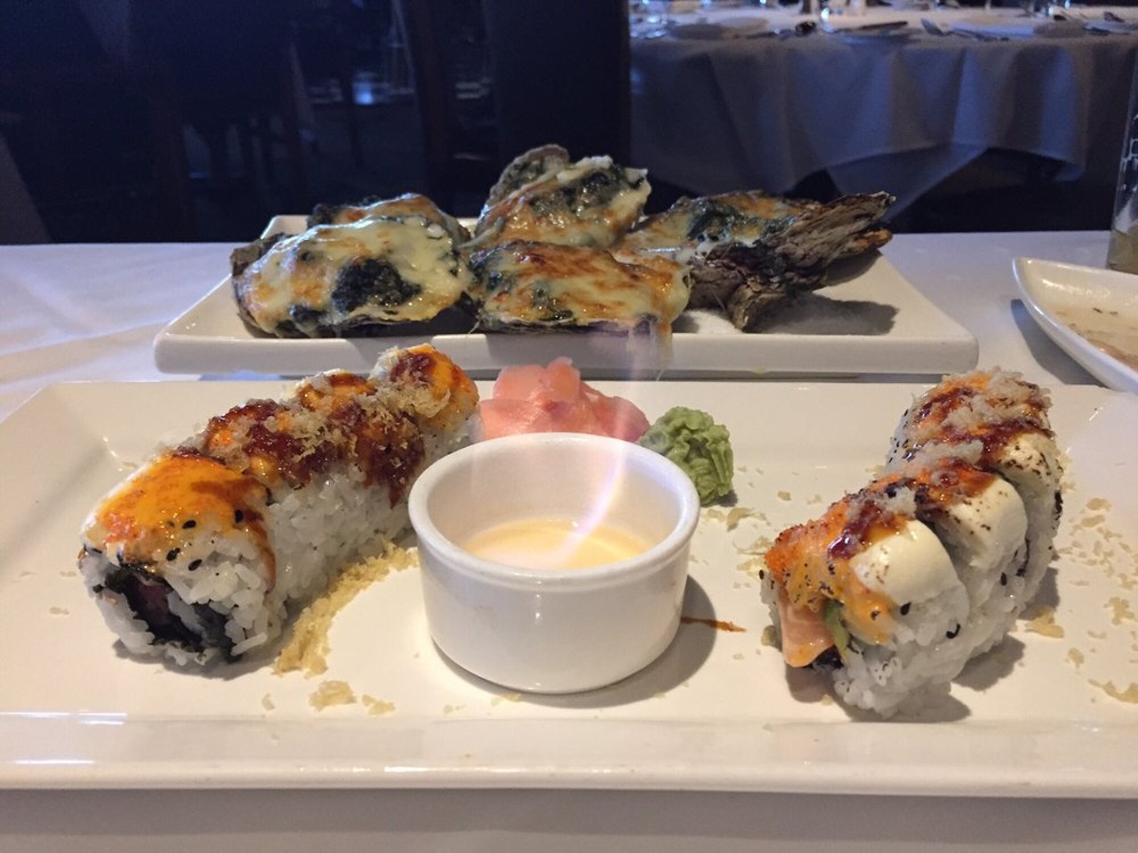 Joe Muer Seafood - 400 Renaissance Center, Ste. 1404, Specialists in seafood, sushi, and access to fantastic river views (photo by Laurie P./Yelp).