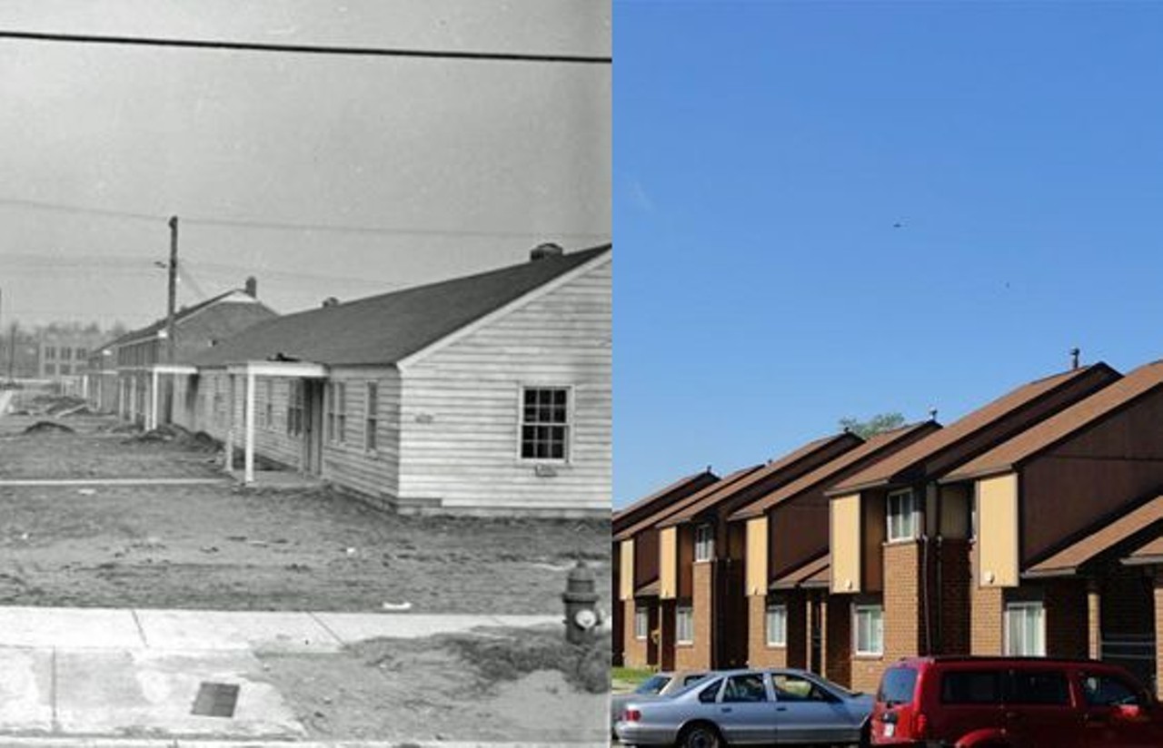 Sojourner Truth housing projects
1942 and 2017
In 1942, fights broke out as white residents tried to prevent black residents from moving to the Sojourner Truth homes. Though no one was killed, 40 people were injured, and over 200 were arrested &#151; mostly black people. Moving was halted while officials tried to work out a solution. The houses were later converted to apartments, which are now available for rent.
Photo via http://reuther.wayne.edu 
Photo via http://www.dhcmi.org 