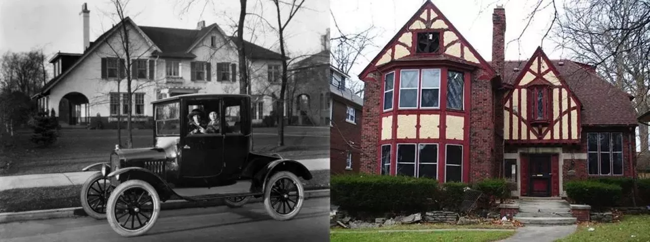 Boston Edison neighborhood 1900s and 2015 This neighborhood was established around 1905, and was home to many prominent Detroit figures and families. Today, the 36-block district is still known for being home to large, ornate, historic houses. Photo via Detroit News Photo via Curbed Detroit 