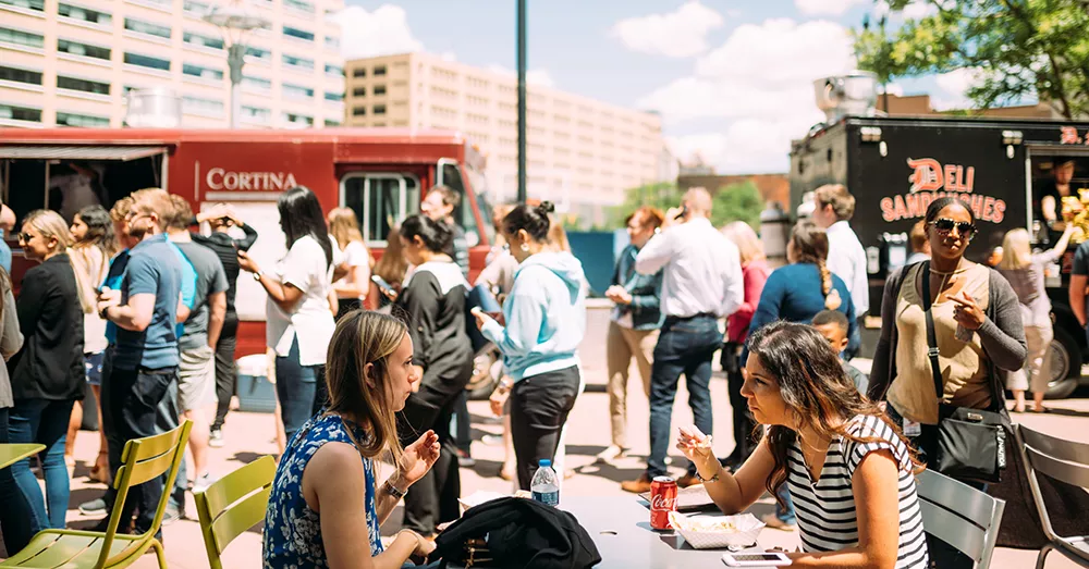 Food trucks serve up a smorgasbordof flavors in Detroit's Cadillac Square.