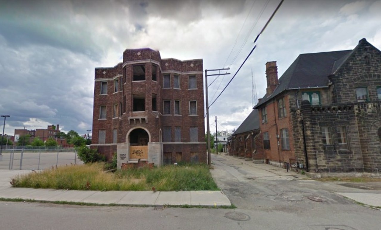 Then &#150; June 2009
Abandoned apartment building
439 Selden St., Detroit
&copy;2018 Google