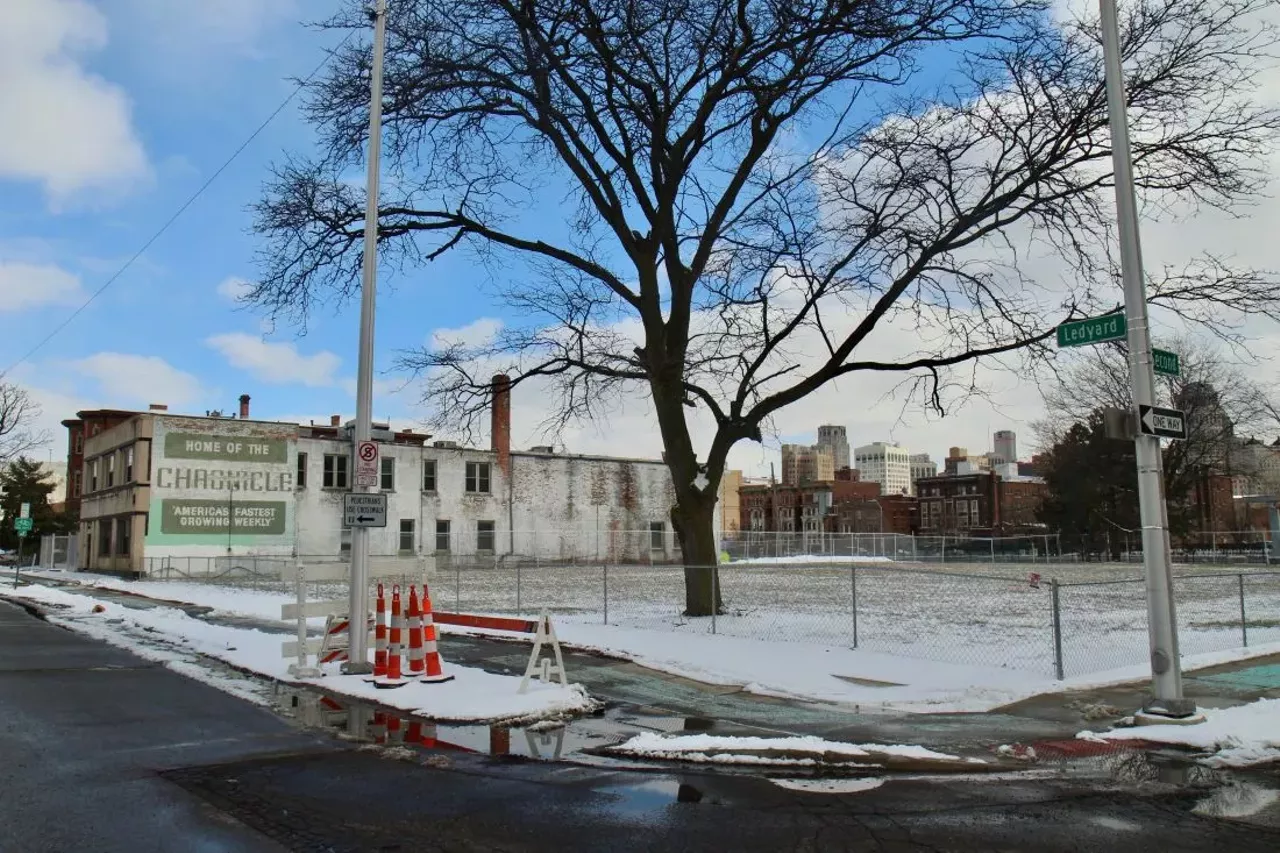 Now &#150; 2019 2560 Second Ave.; Detroit When the building was demolished in 2017, it was owned by Stanne Consulting LLC, a shadow company whose owner has not been publicly identified, Curbed reports. Photo by Will Feuer