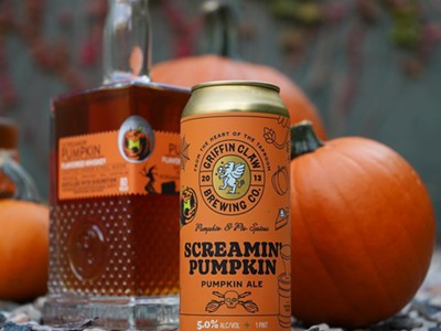 Griffin Claw Brewing Co.
575 S. Eton St., Birmingham; 248-712-4050; griffinclawbrewingcompany.com
Screamin’ Pumpkin: This beer is like a pumpkin pie in a can, brewed with nutmeg, allspice, clove, cinnamon, and fresh ginger. 