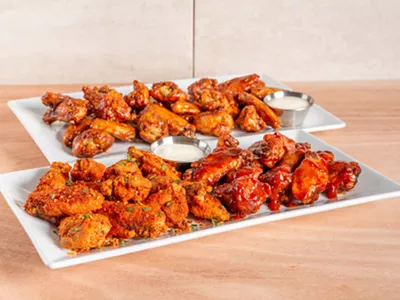 Olga's Snacker wings will come in three flavors: Signature Snacker Seasoning, Sweet Honey Sriracha, and Tangy BBQ.