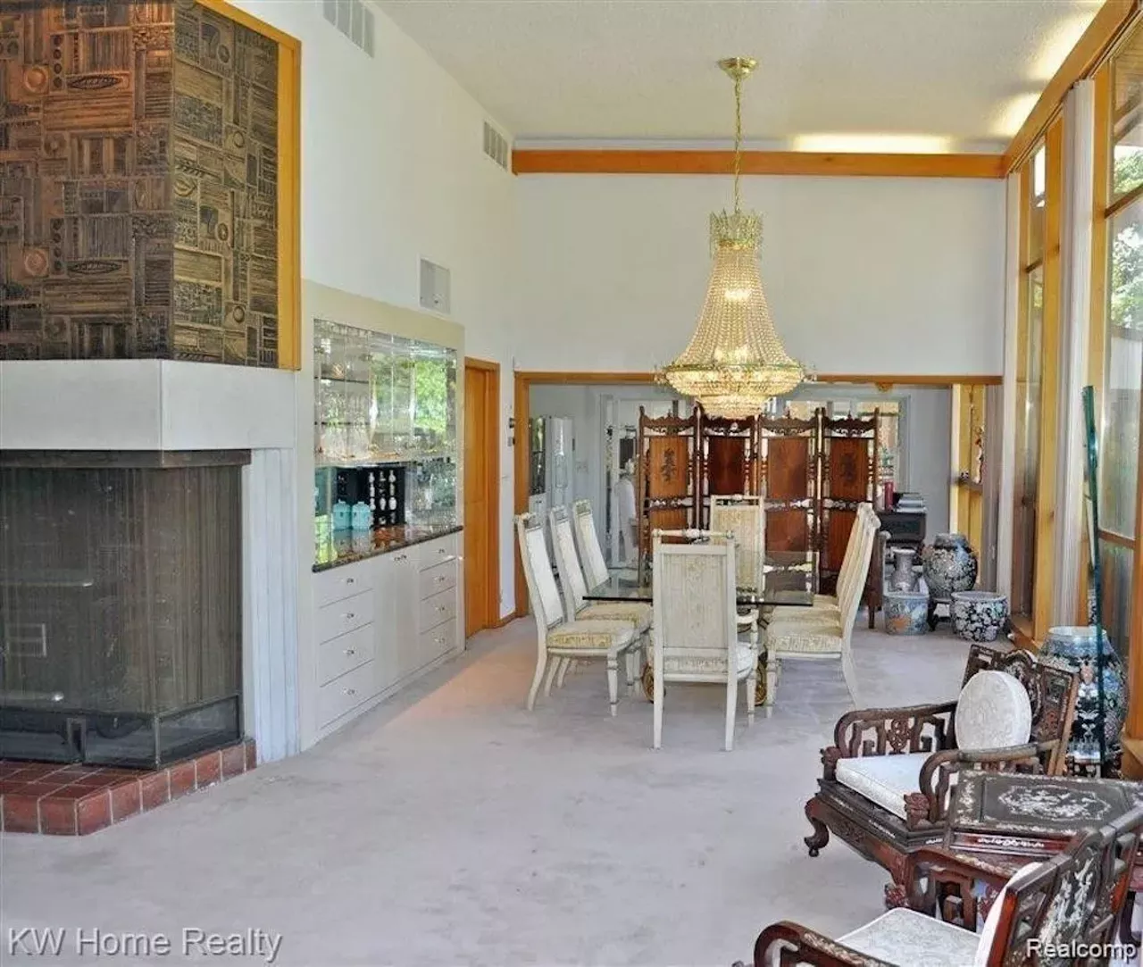 Image: This Wallace Frost-designed home in Bloomfield Hills has Playboy Mansion doors