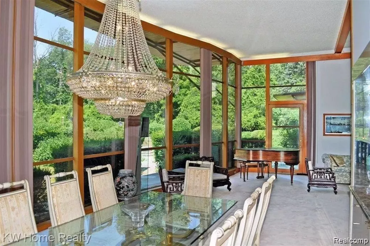 Image: This Wallace Frost-designed home in Bloomfield Hills has Playboy Mansion doors