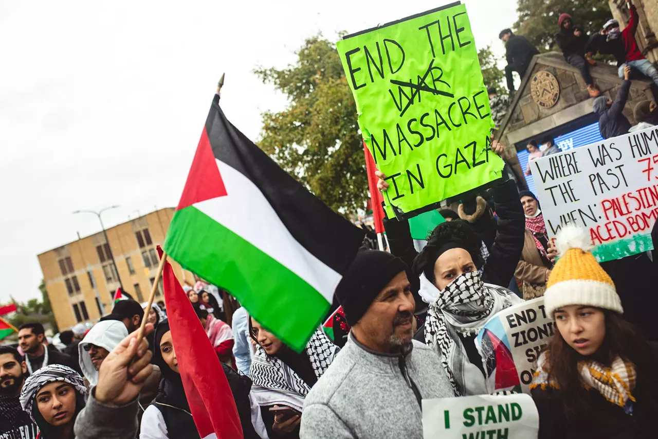 Image: Thousands show solidarity with Palestine at Dearborn rally