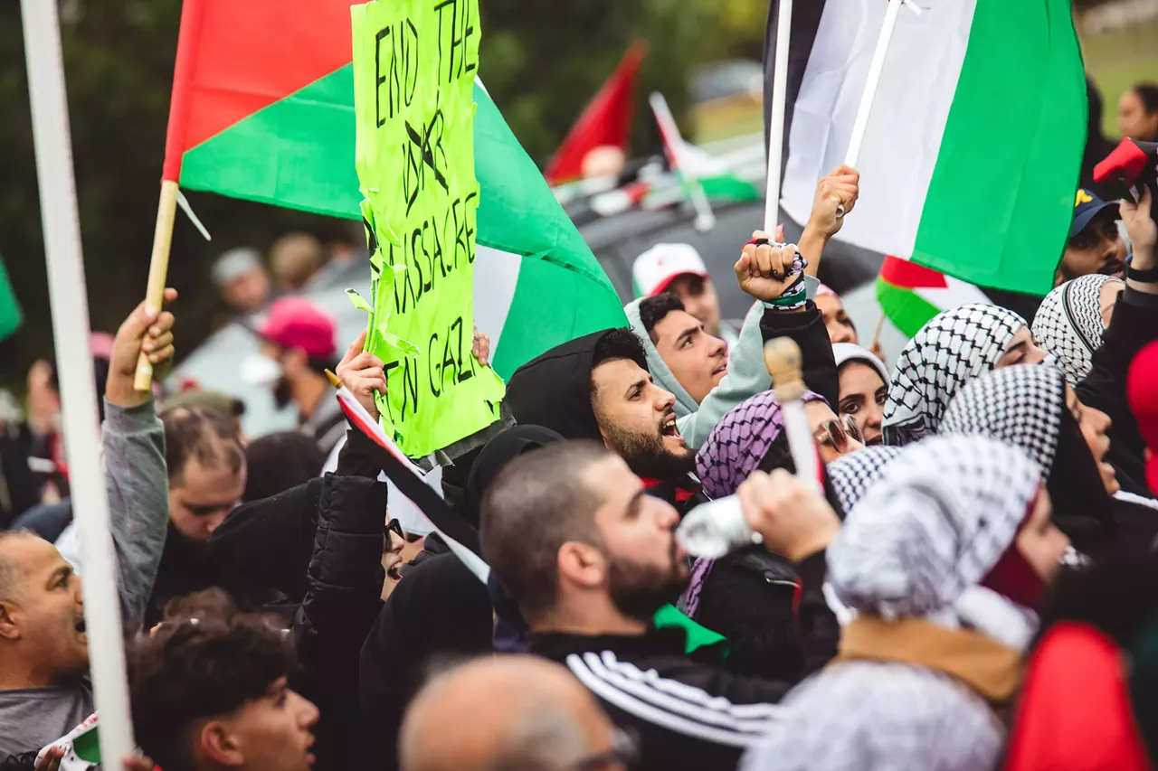 Image: Thousands show solidarity with Palestine at Dearborn rally