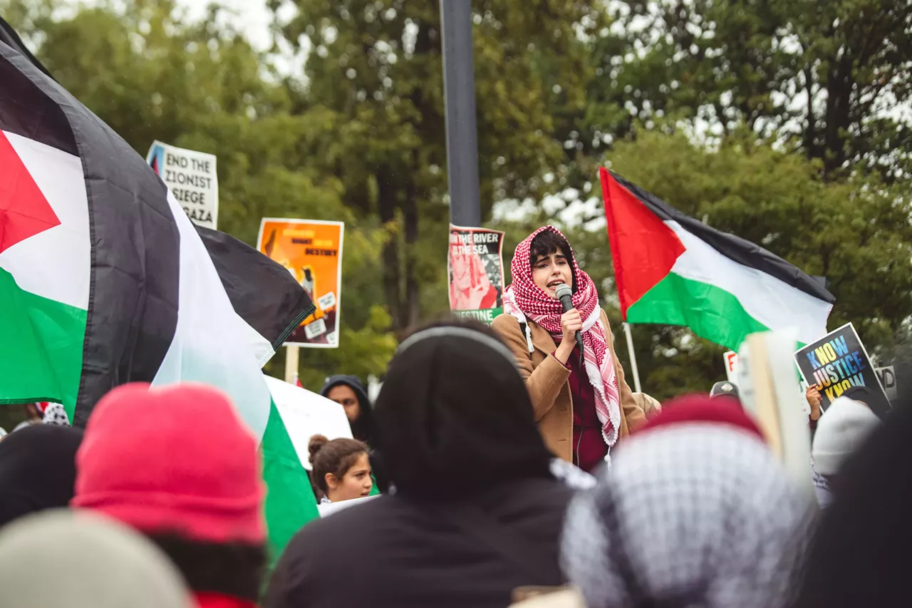 Image: Thousands show solidarity with Palestine at Dearborn rally