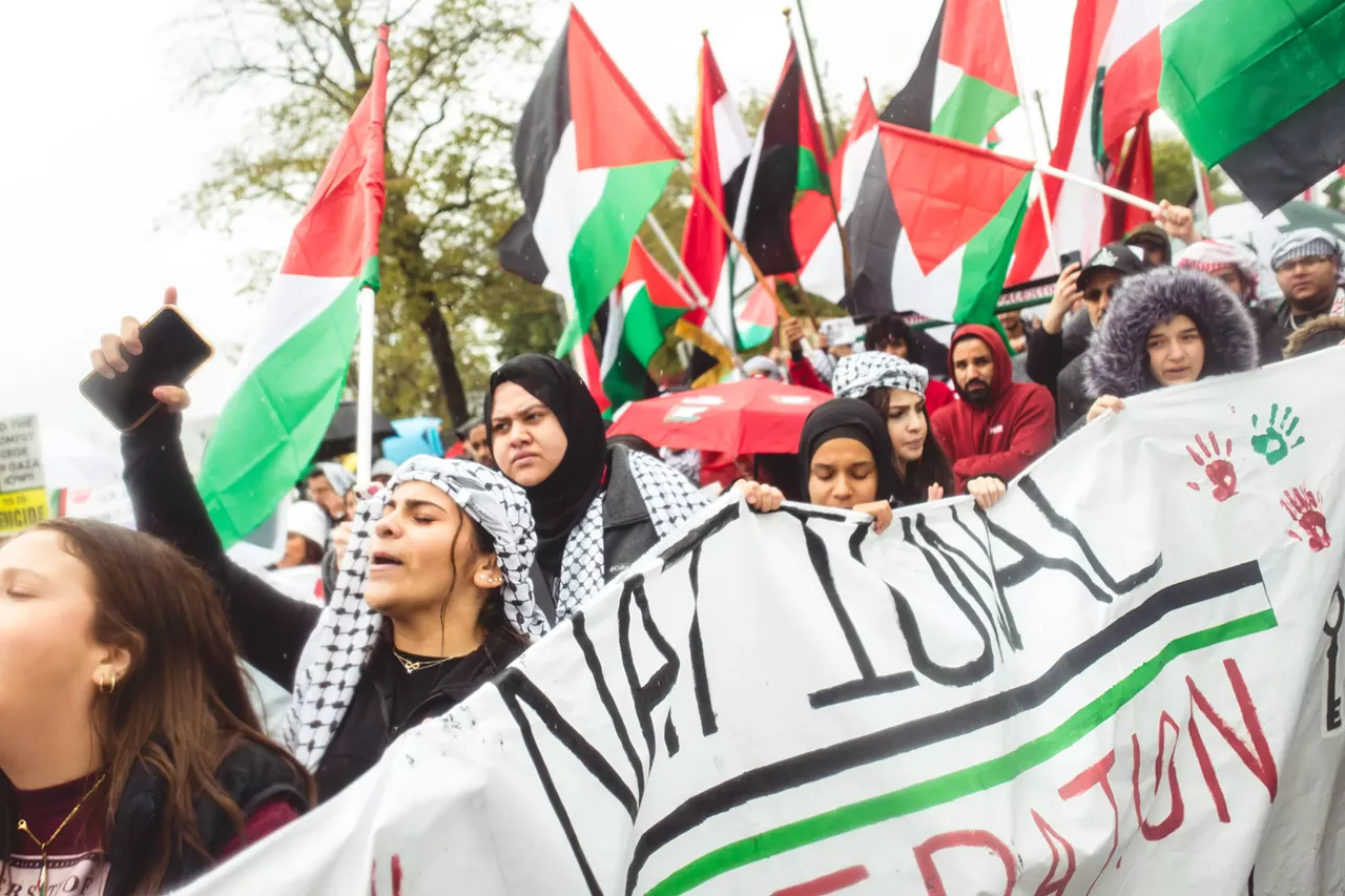 Image: Thousands show solidarity with Palestine at Dearborn rally
